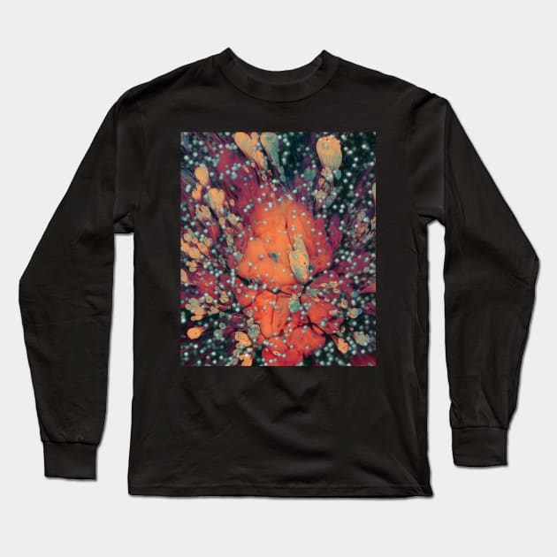 Abstract Digital Art Painting Explosion With Dots Long Sleeve T-Shirt by Fresan